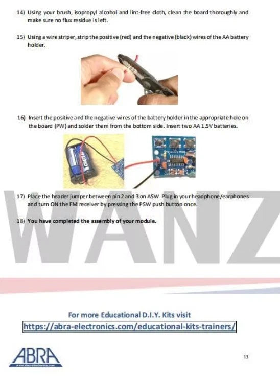 DIY Kits Wireless Stereo FM Radio Empfänger Modul PCB 76 MHz-108 MHz DC 1,8-3,6V